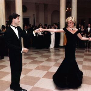 Princess Diana dances with John Travolta at the White House, November 9, 1985, White House Photographer, White House, Wiki Commons, Public Domain.