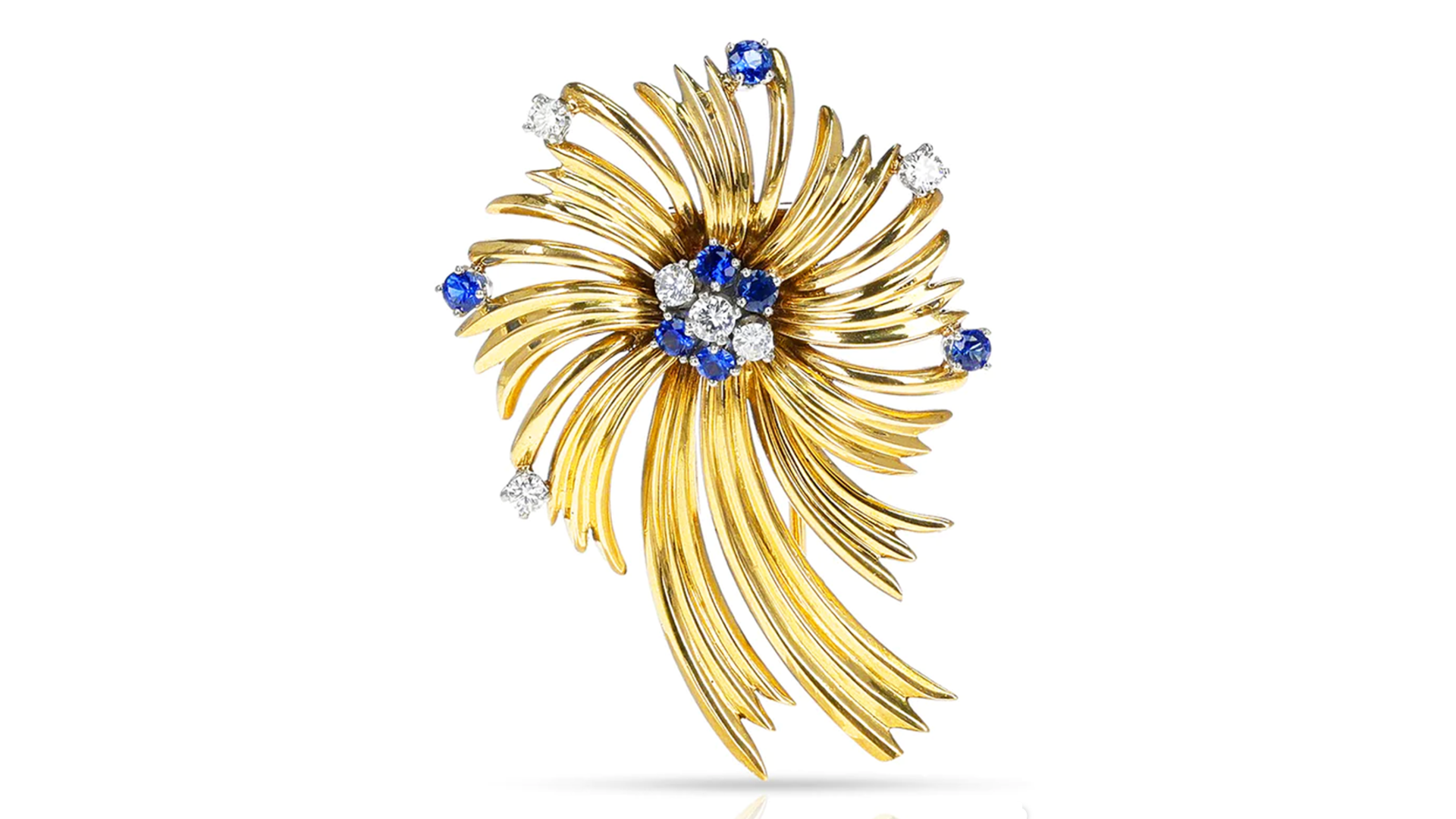 Diamond, sapphire and 18-karat gold brooch, signed Yard, courtesy Jardin Jewels(@jardinjewels).