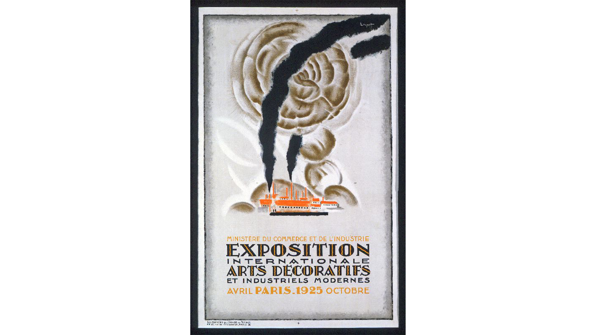 Trade Ministry and Modern Industrialists - Poster of the International Decorative Arts Exhibition 1925. The Wolfsonian–Florida International University, Miami Beach, Florida, The Mitchell Wolfson, Jr. Collection, courtesy WikiCommons.