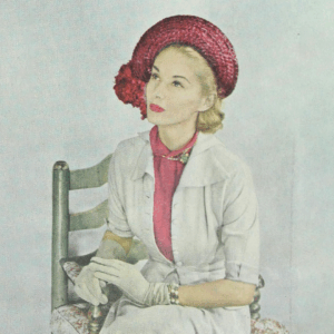 Advertisement in Ladies’ Home Journal, 1948, featuring Seaman Schepps jewelry, photo by Wilhela Cushman, courtesy Wikicommons.